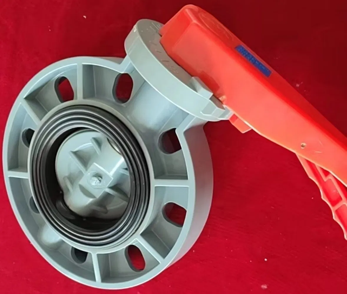 High Quality DN200 (8" inch) CPVC Butterfly Valve UPVC Industry Butterfly Valve PVC Industrial Butterfly Valve Plastic Butterfly Valve
