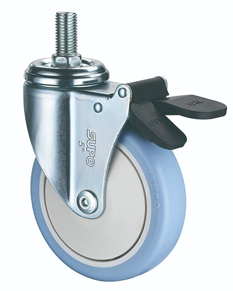 4.5 Inch Customizable Round Stem TPR Medical Swivel Caster Wheel