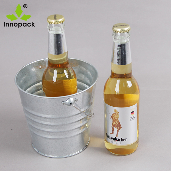 Mini Single Custom Metal Pail Ice Cooler with Metal Handle for Beer
