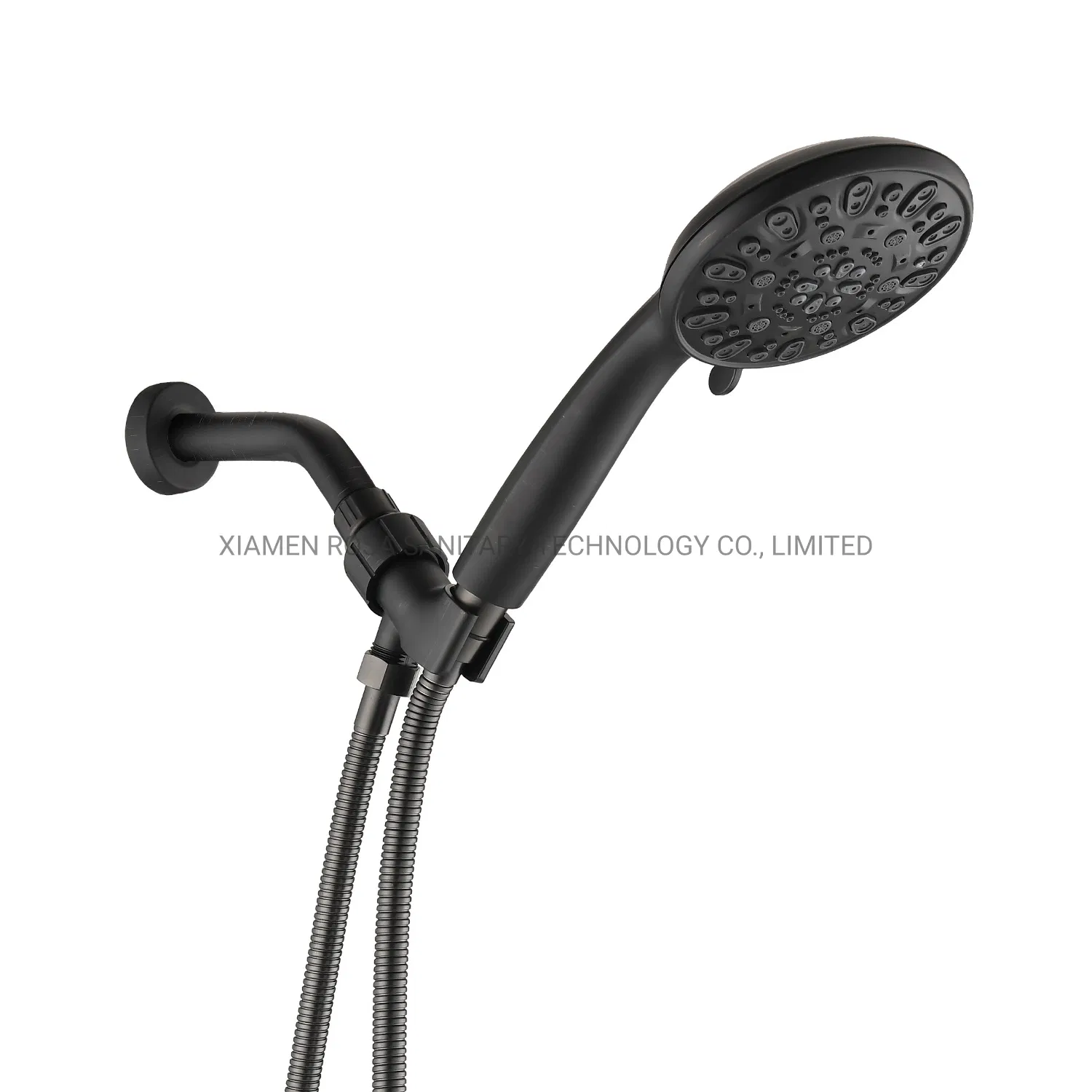 Душевая лейка высокого давления 5 дюймов, 7 режимов, матовый черный
