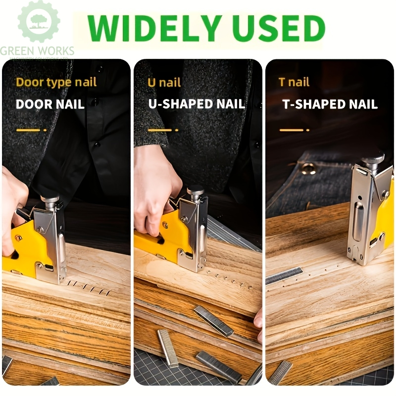 3-in-1 Staple Gun for Woodworking, DIY, Upholstery Manual Brad Nailer with Heavy Duty Manual Stapler Gun