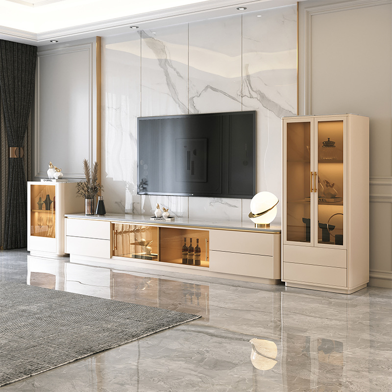 Тумба под телевизор розовое золото металл