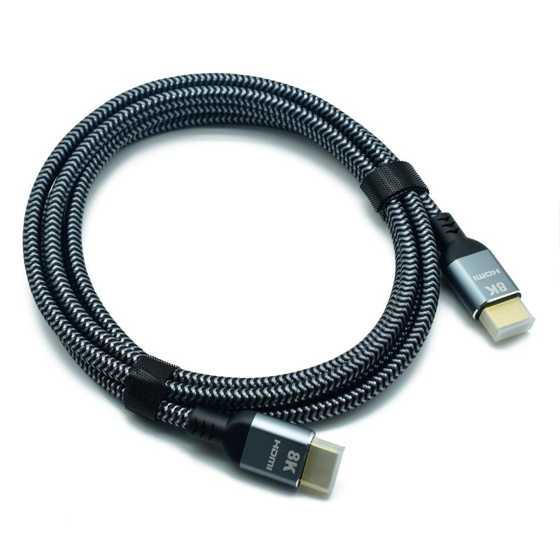 Customized 4K 8K Braided Nylon 6.6FT High Speed HDMI Cable with Gold Connectors