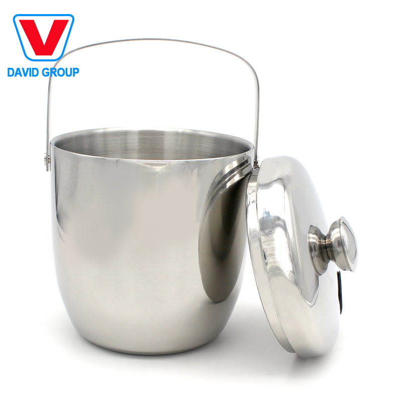 Stainless Steel Double Wall Insulated Ice Bucket Wine Bottle Chiller Bucket