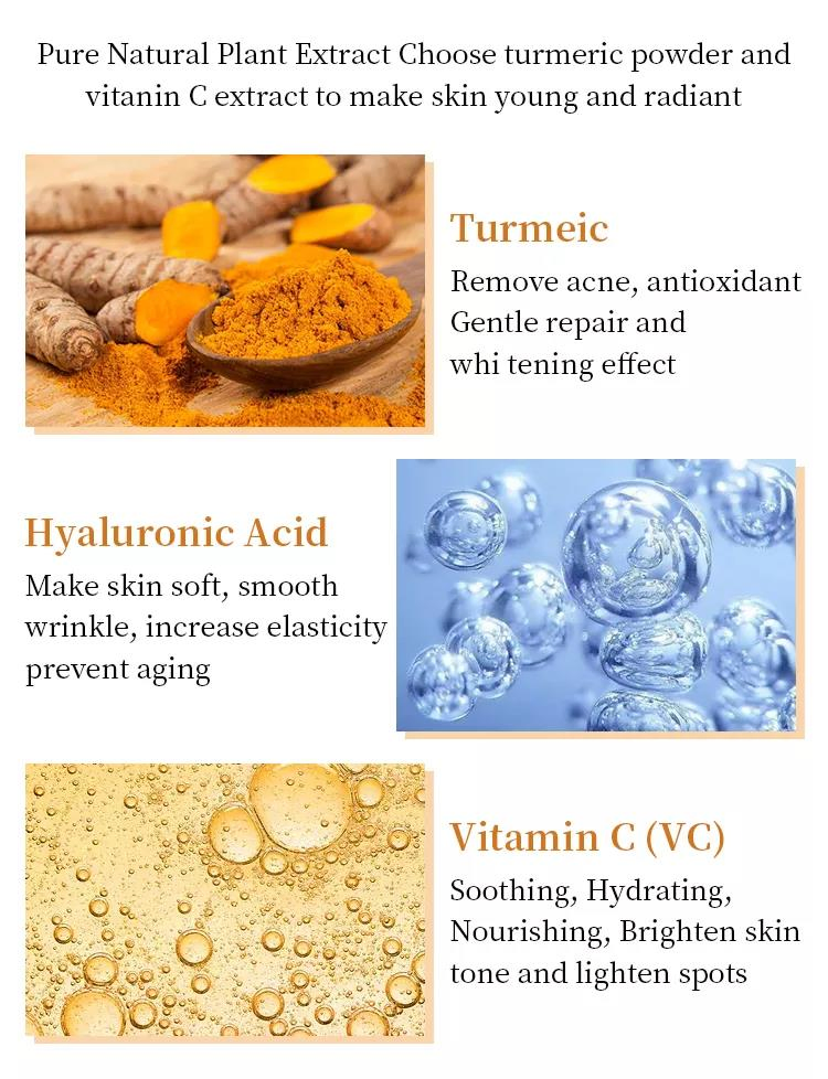 Cosmetics Beauty Turmeric Soap Mask Cream Serum Body Scrub Lotion Turmeric Skin Care Set