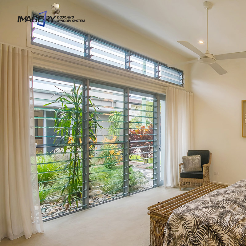 Aluminum Waterproof Louver Glass Jalousie Windows for Bathroom