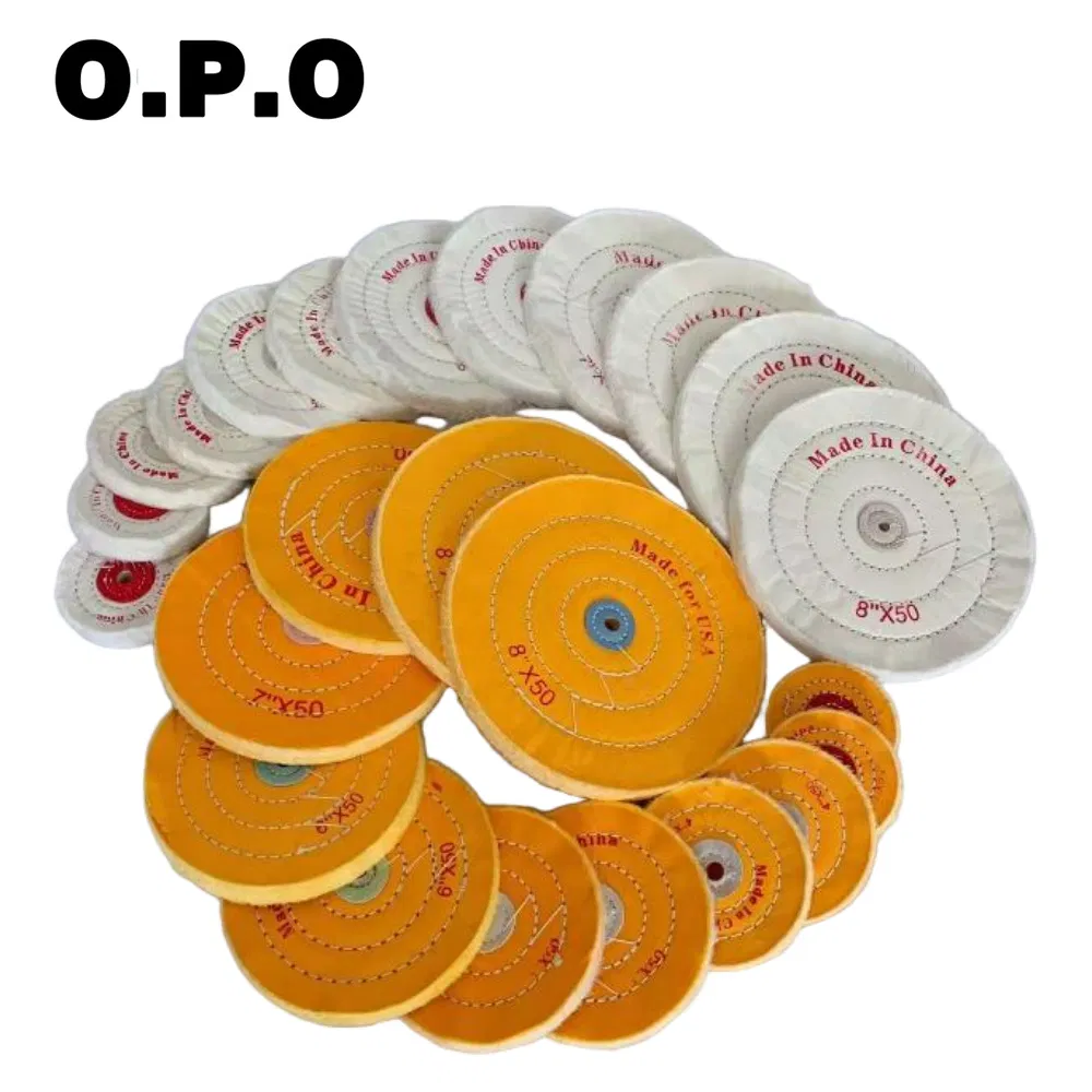 2026 New Product Promotion Custom Round Yellow Cotton Buffing Wheel White Cotton Buffing Wheels