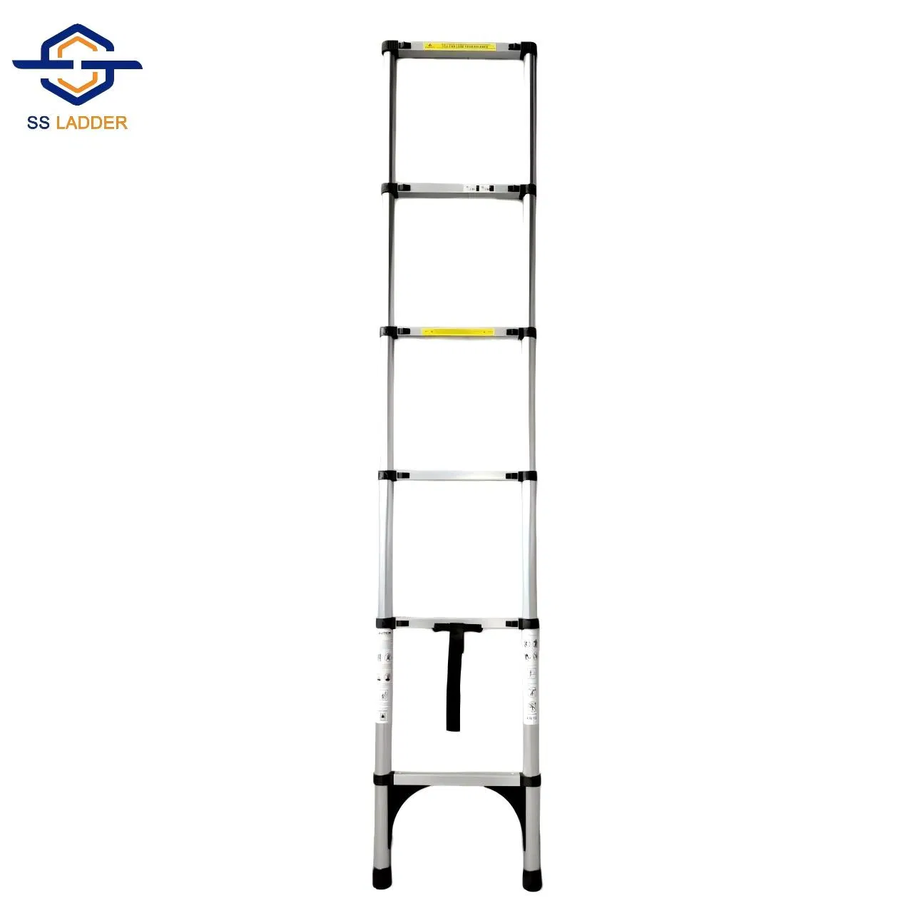 Telescopic Ladder Aluminum Industrial Movable Foot Reliable Foldable Stairs for Indoor with 150kg Load Capacity