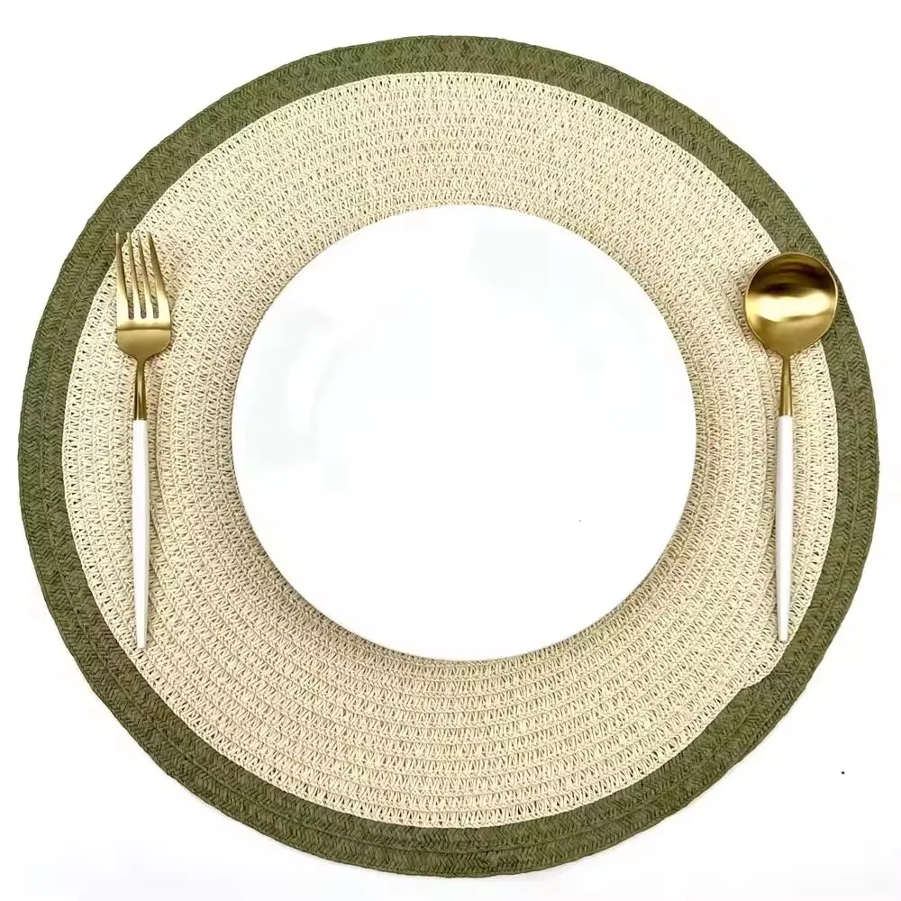 Promotional Tableware Decoration Round Plastic Double Color PP Placemat