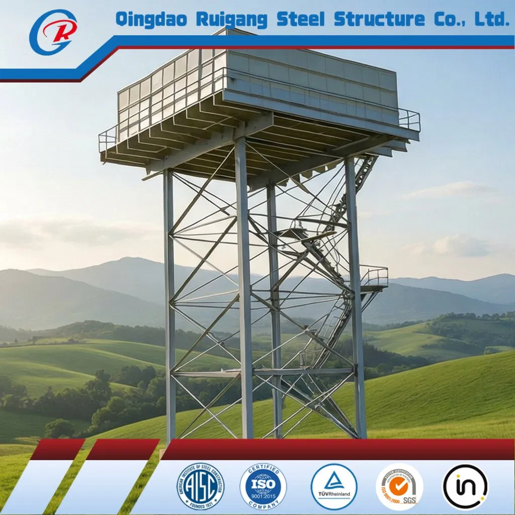 Elevated Water Tank and Steel Structure Support Frame, Water Tower Stand