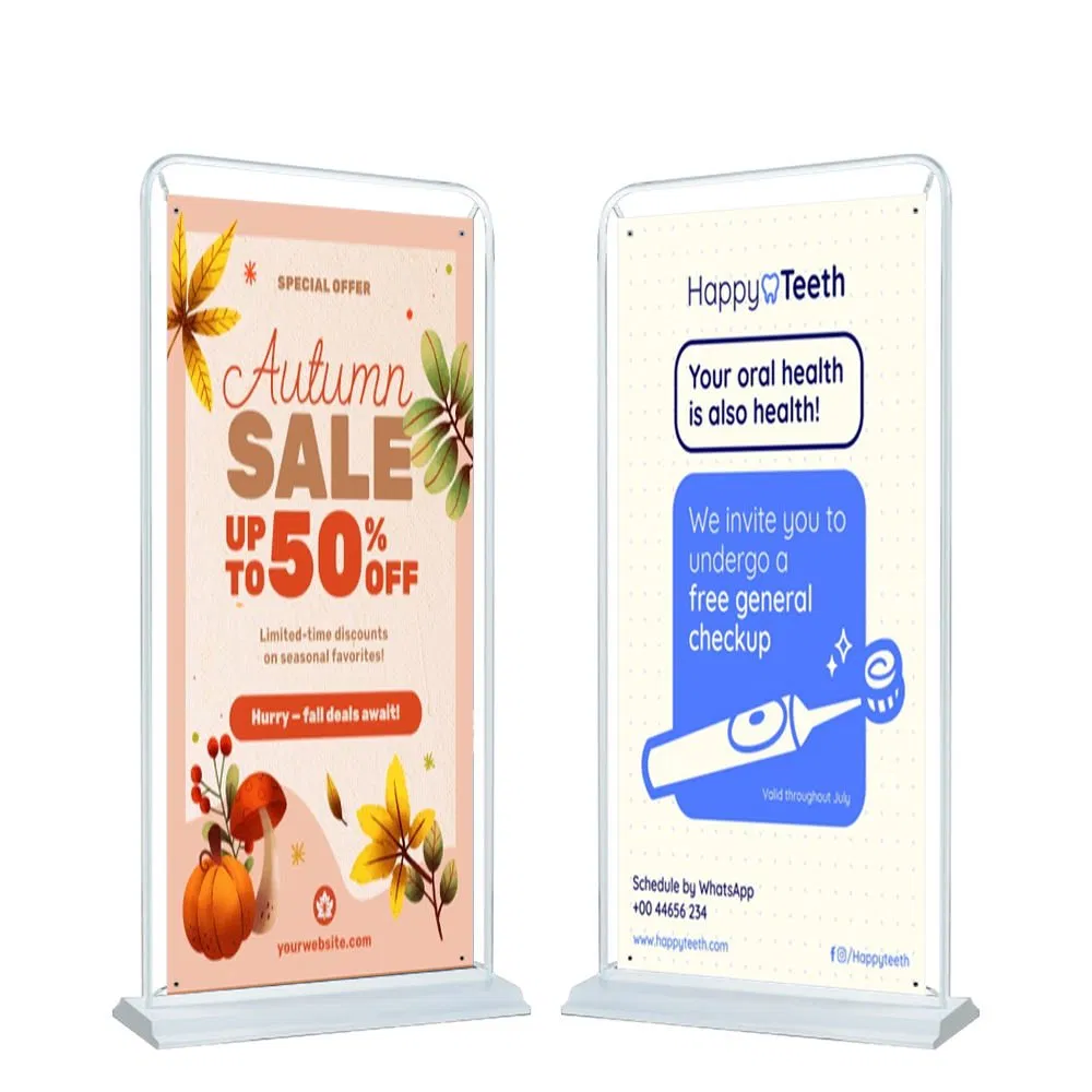 Customizable Portable Curved Door-Shaped Aluminum Alloy Lightweight Banner Display Stand for Advertising Poster