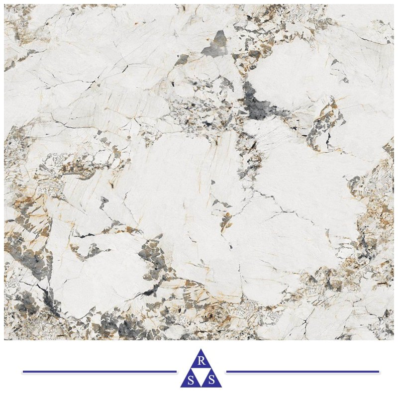 Outdoor Luxury Calacatta White Spanish Art Floor Slabs Round Dining Table Sintered Stone