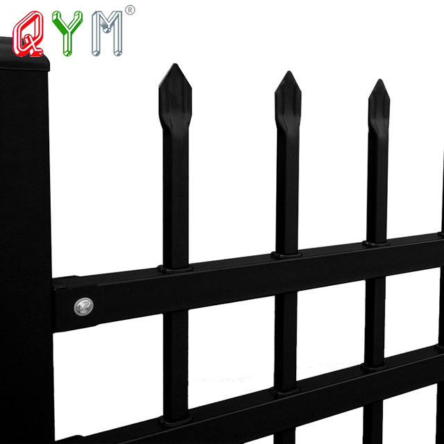 Square Tube Steel Picket Fence Grden Modern Wrought Iron Fence Panels