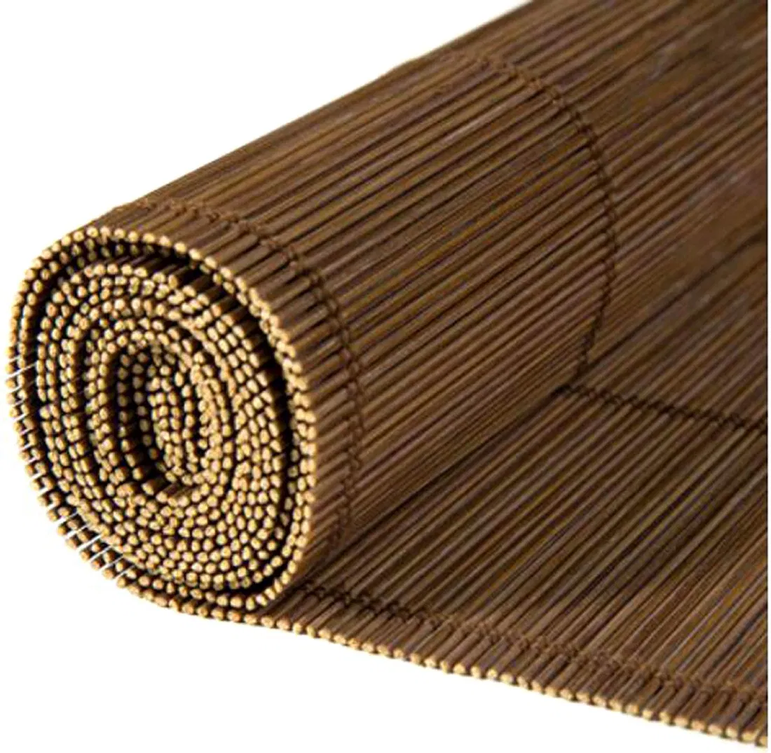 Bamboo Window Curtains with Roller Roman Blinds