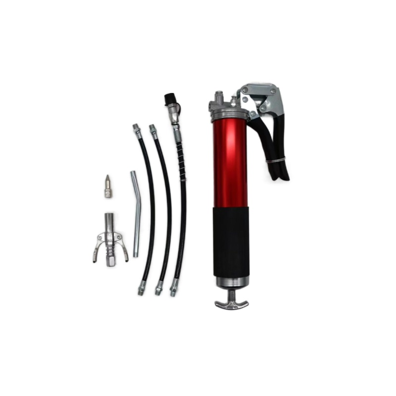 Grease Gun, 8000 Psi Heavy Duty Pistol Grip Grease Gun Set with Grease Nipples Flex Hose Grease Gun Caterpillar Nozzle Included