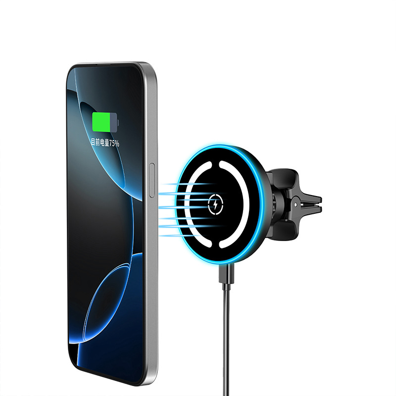 Lightweight Strong Magnetic 15W Wireless Car Charger Fast Charging Phone Holder Air Vent Car Mount Clip Bracket for iPhone 17/16