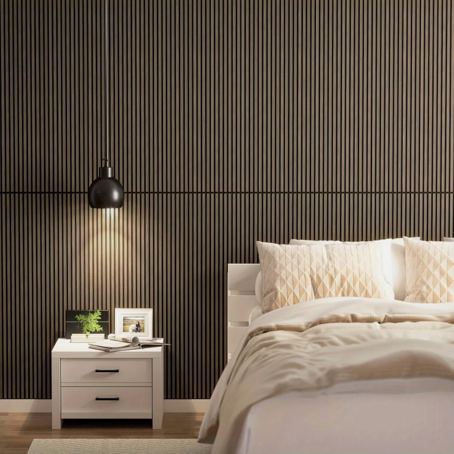 Standard or Customized Bare Wood Color 3D Wall Acoustic Slat Panel