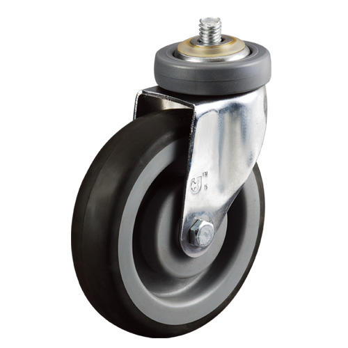 Factory 100mm Swivel Thread Stem Caster Shopping Trolley Wheel PU Castor Wheel