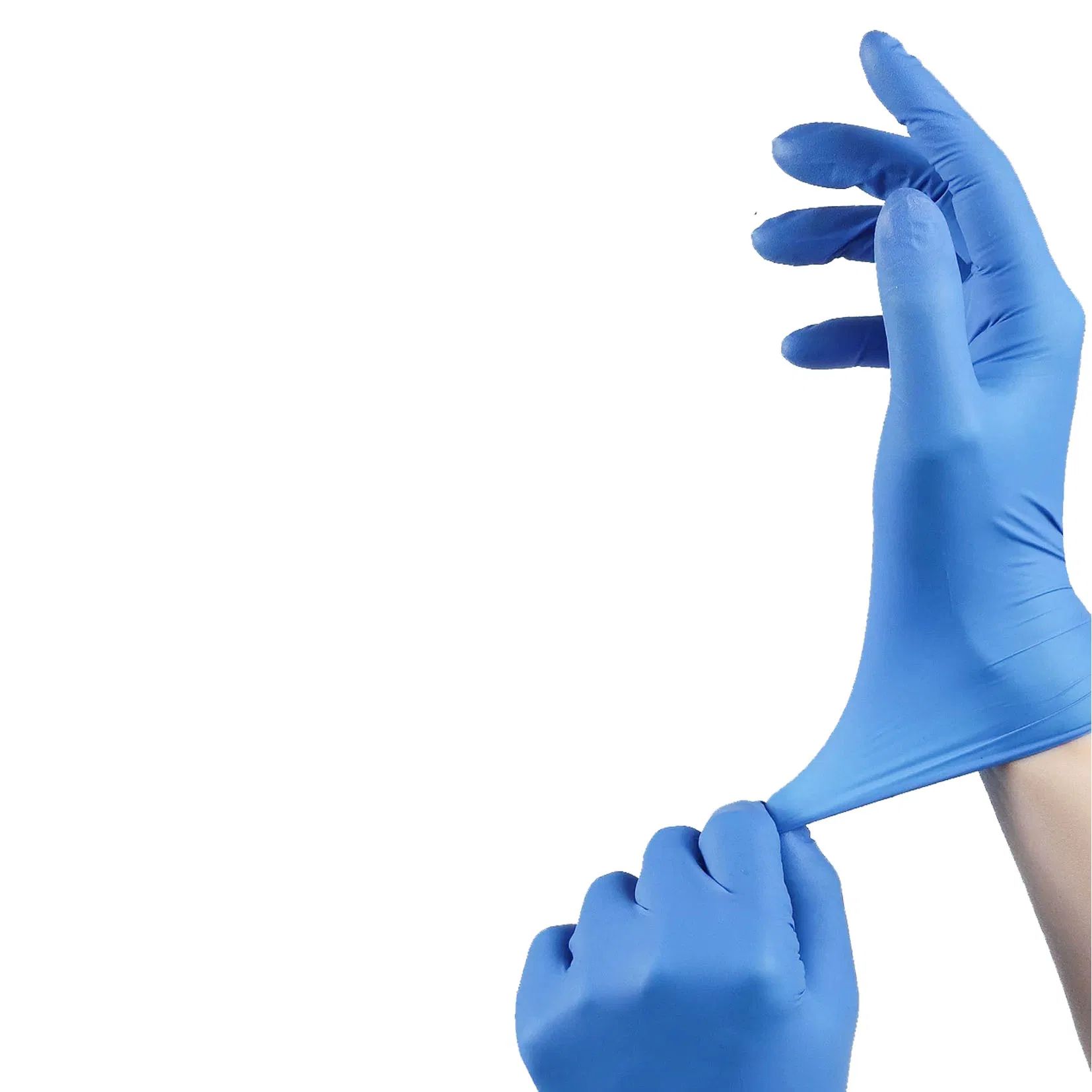 Manufacturer Disposable Examination Blue Nitrile Gloves Powder Free