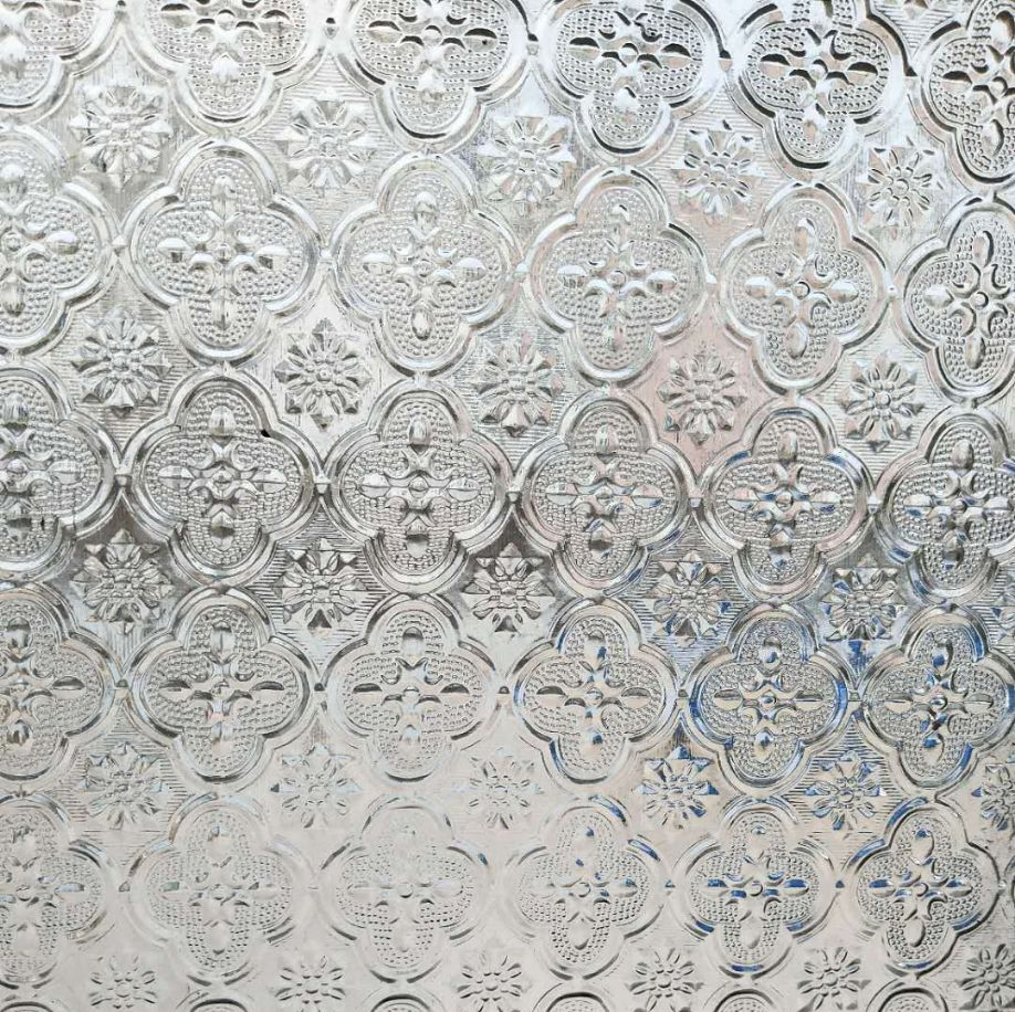 Clear Green Blue Flora Figured Patterned Glass