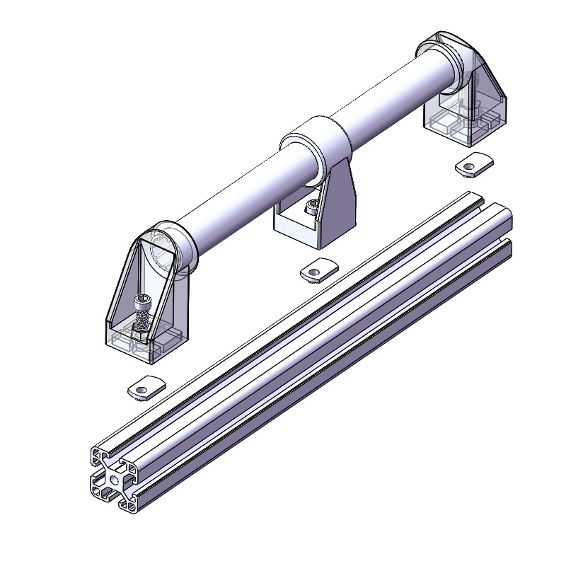 China Manufacturer RoHS 3264 L2000 Silver Aluminum Combined Handle for Aluminum Profile Workbench Robot Length 200 300 500 1000