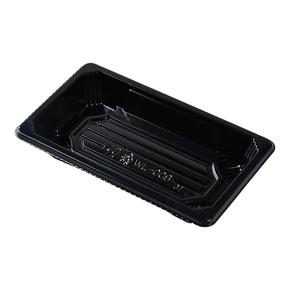 Classic Black Disposable Plastic Takeaway Sushi Verpackung Box