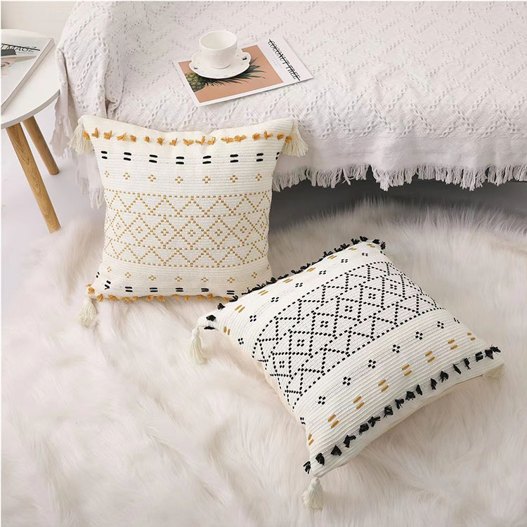 Light Luxury Cotton Tassel Pillowcase Comfortable Modern Simplicity Detachable Pillowcase