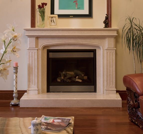 Hand Carving Fireplace Natural Marble Customize Beige/White Fireplace Mantel