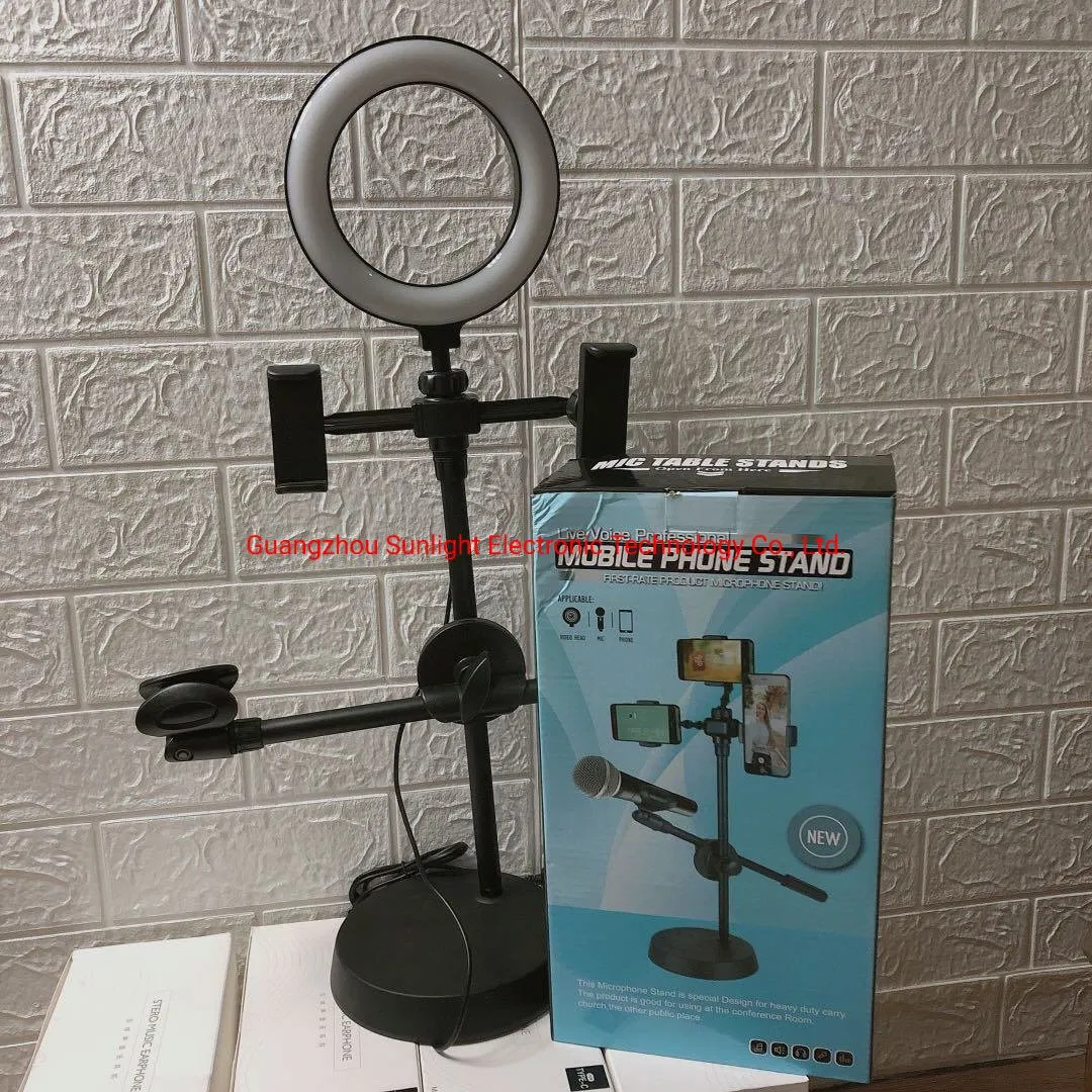 Мобильная стойка для телефона с подсветкой и микрофоном