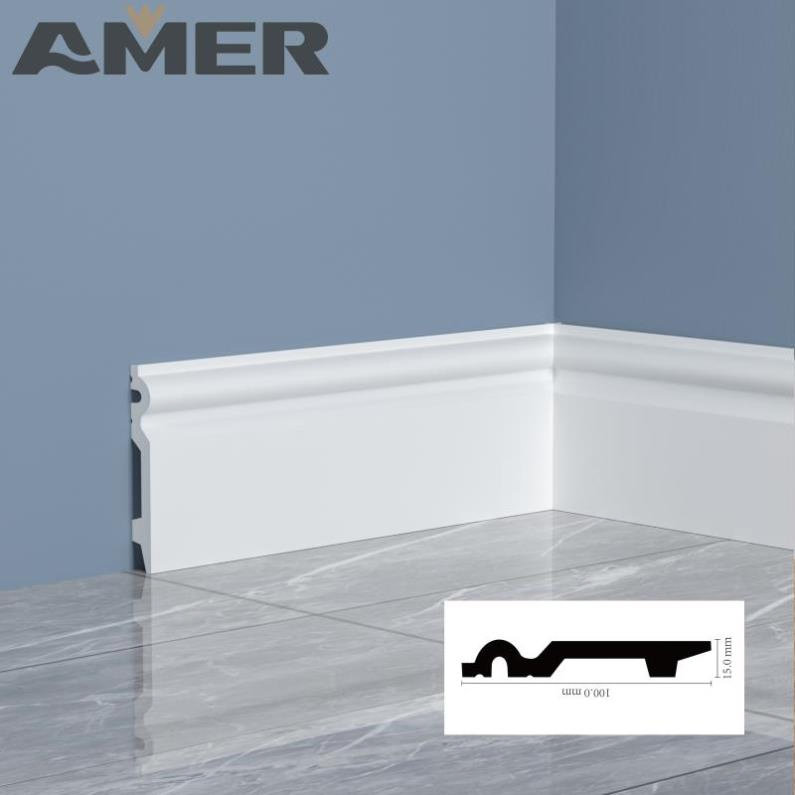 Lightweight Waterproof Charcoal Louver PS Skirting Board Flooring Accessories