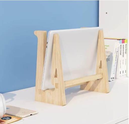Wooden Notebook Holder Mount Stand Vertical Wood Laptop Stand
