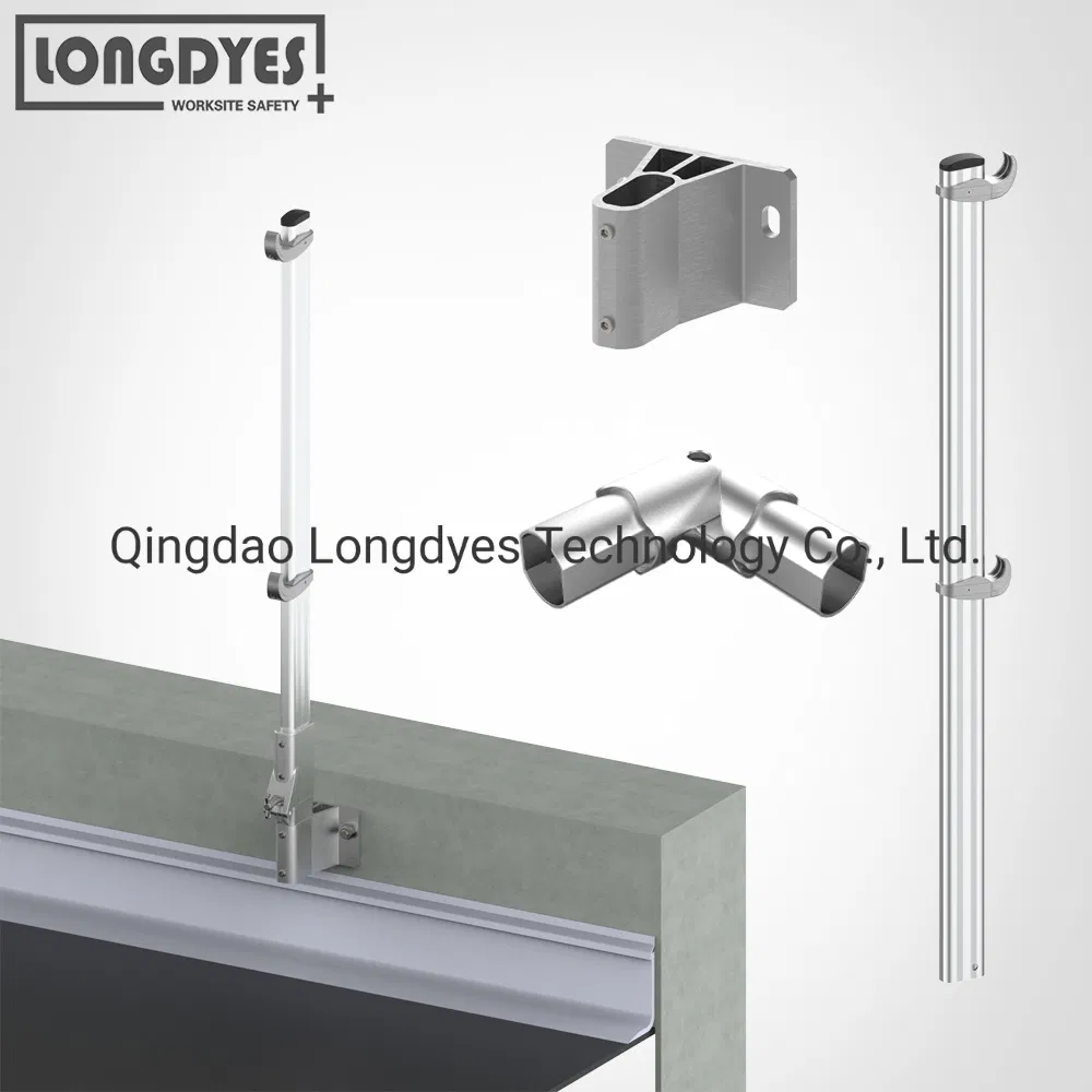 Side Flush Mounts Wall Fixed Guardrail with Foldable Upright