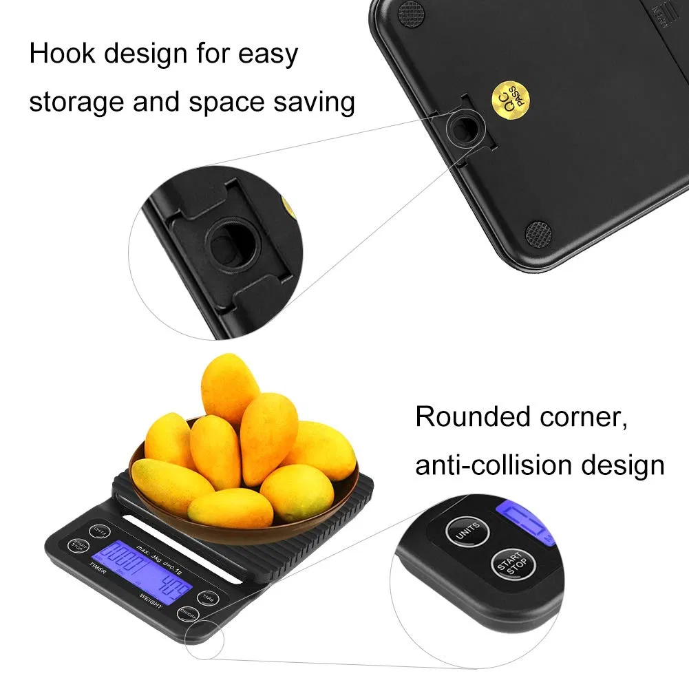 Цифровые кухонные весы для кофе с LCD дисплеем