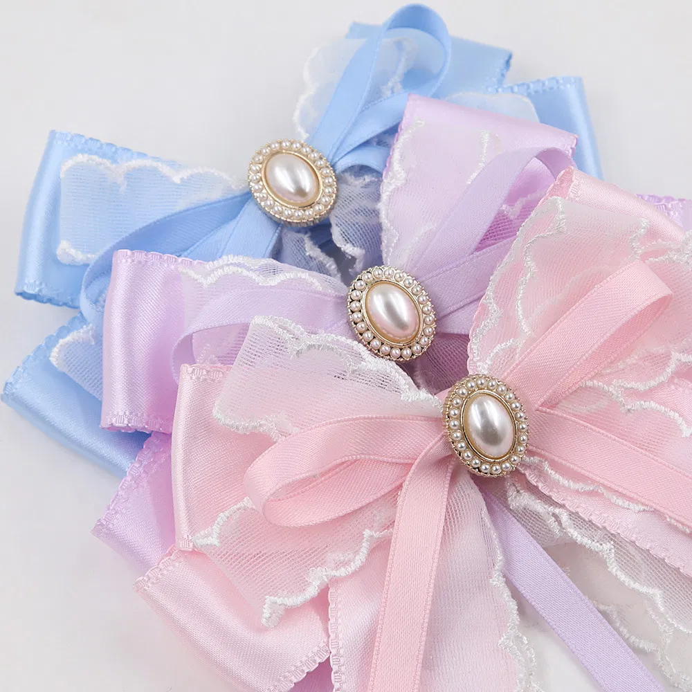 Винтажные заколки для волос с жемчугом и бантом для девочек