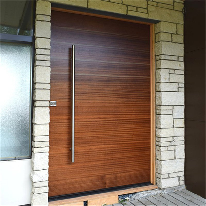 Top Selling Wooden Double Door with Glass Design for Homes Main Entrances