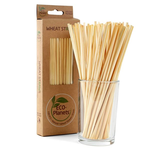 Natural Wheat Drinking Straws Biodegradable Eco Organic Disposable Straw