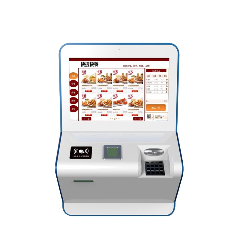 Fast Food Restaurant in One Touch Self Service Payment Ordering Kiosk