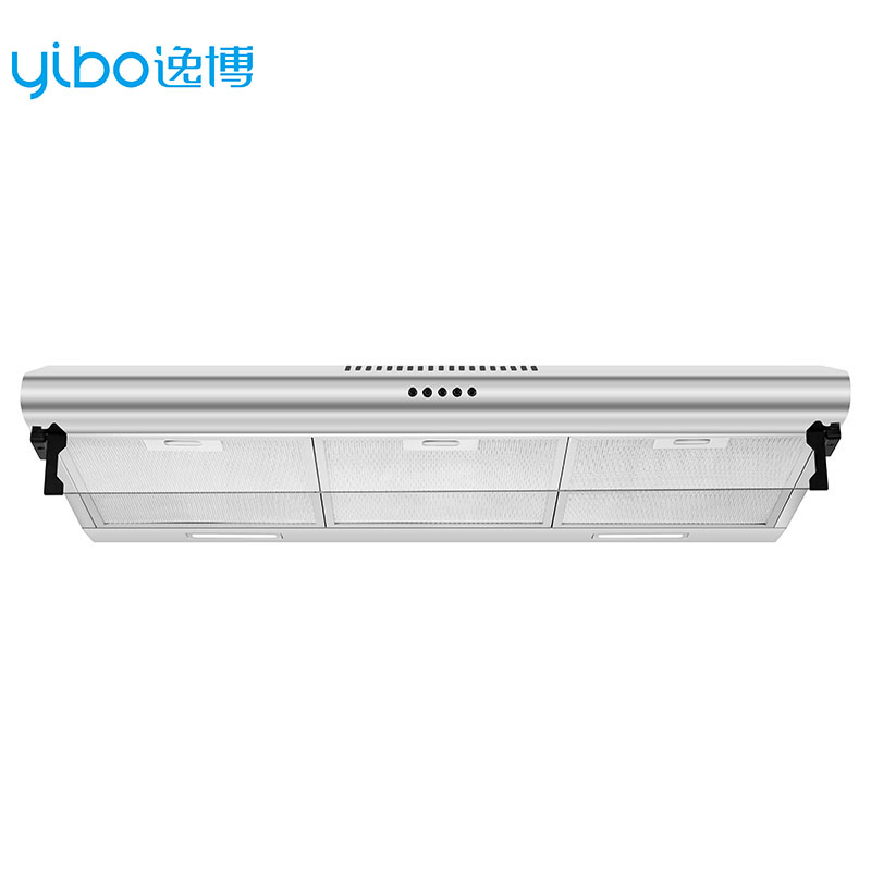 Stylish Kitchen Equipment Seamless Range Hood for a Home Kitchen Polished Cooker Hood Body Shell and Round LED