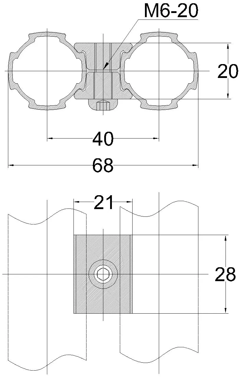 Aluminum Profile Joint Hardware Connector Lean Fittings for 28mm Aluminum Pipe