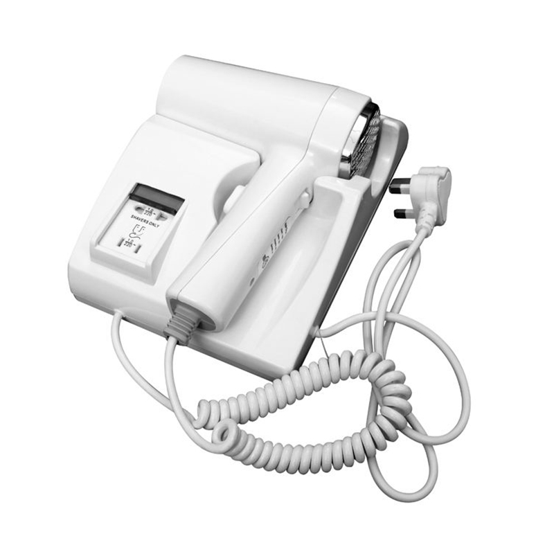 220V 1100W Wall Mounted Hotel Use Hair Dryer with Shaver Socket