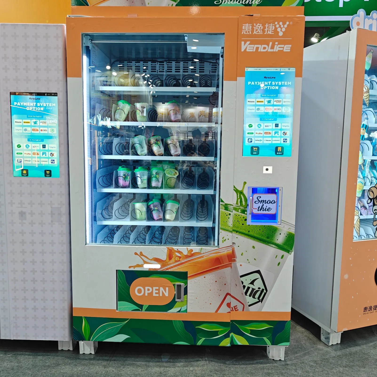 Vendlife Self Service Frozen Fruit Cup Smoothie Blend Vending Machine and Cooling Protein Shake Smoothie Ice Slushy Slush Maker Vending Machine with Qr Code