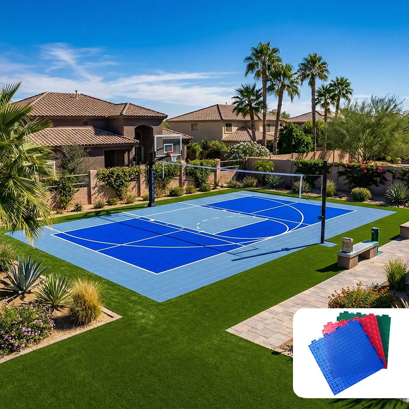 Модульная плитка для баскетбола и волейбола