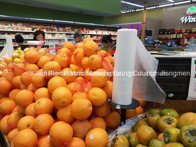 Supermarket Plastic Flat Vegetable and Fruit Packaging Produce Roll Bag