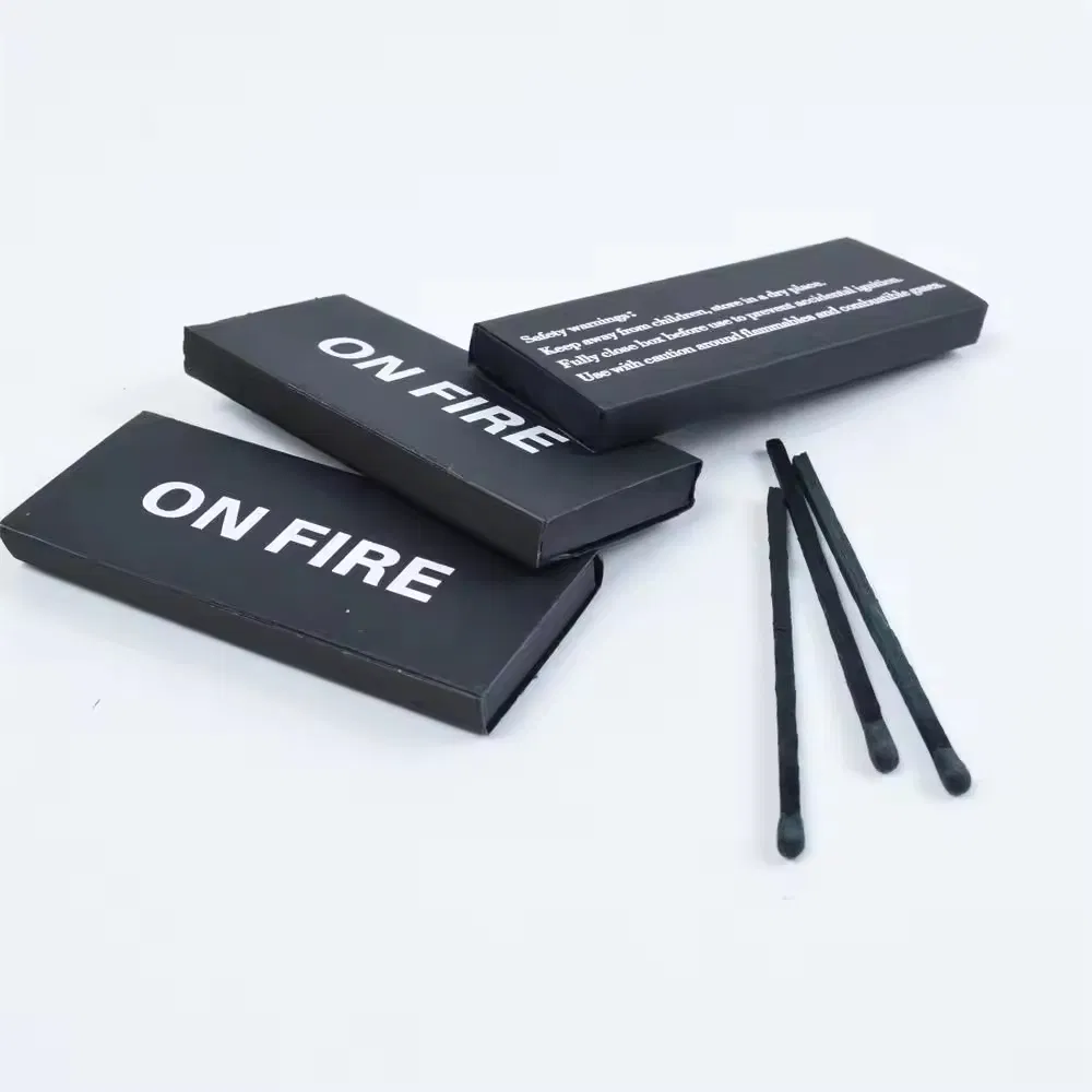 Bulk Natural Matches Custom Wholesale Safety Black Wood Matches Household Candle Match