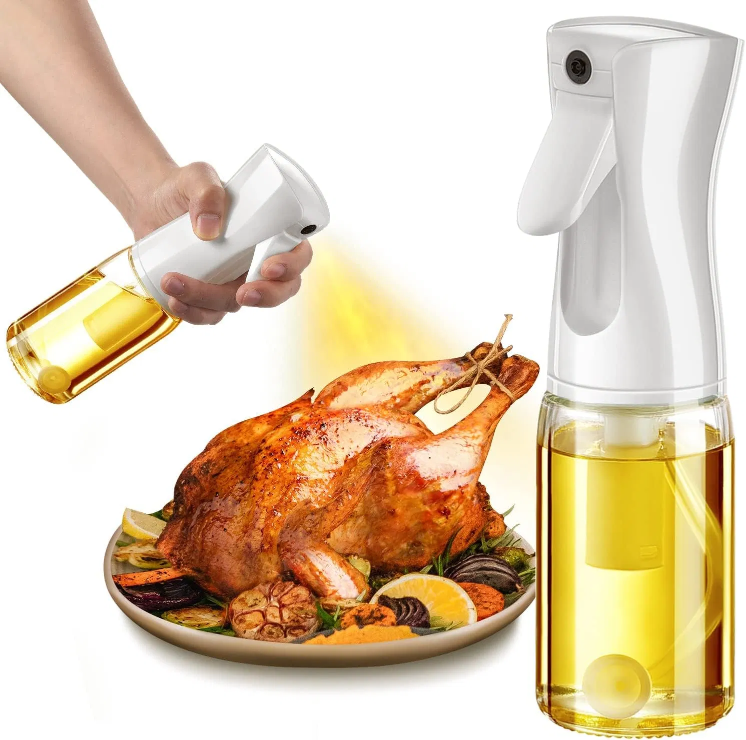 200ml Empty Cooking Glass Oil Dispenser Bottle Refillable Clear Oil Sprayer Bottles