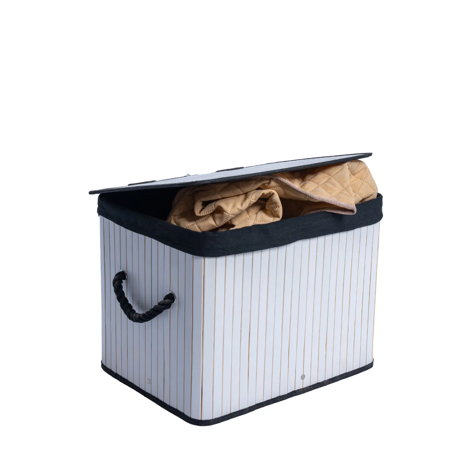 Custom Size Folding Handwoven Bamboo Basket Storage Basket Dirty Clothes Basket