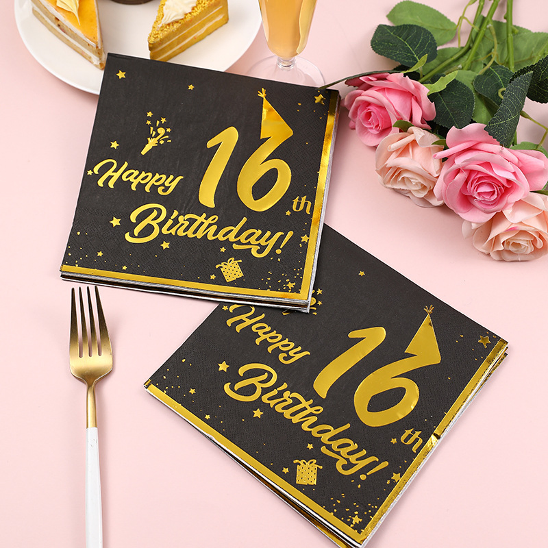 Customize Branded 25*25 Cm Cocktail Napkin Tissue Napkin Servietten Restaurant Linen Napkins Birthday Napkin