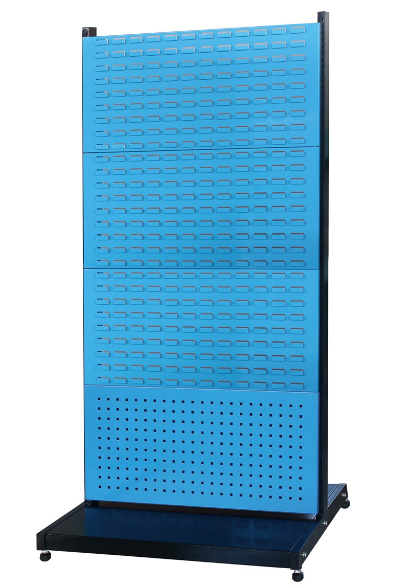 Medium Duty Garage Double Side Shelf with 8 Panels in Blue Color