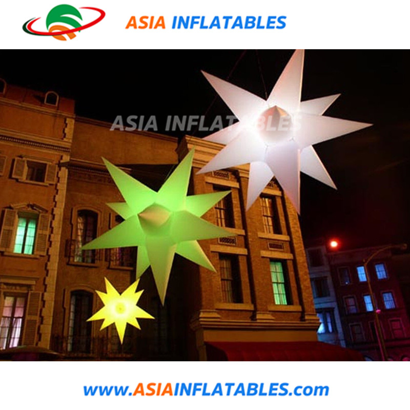 16 Colour White LED Inflatable Lighting Star for Stage Decoration