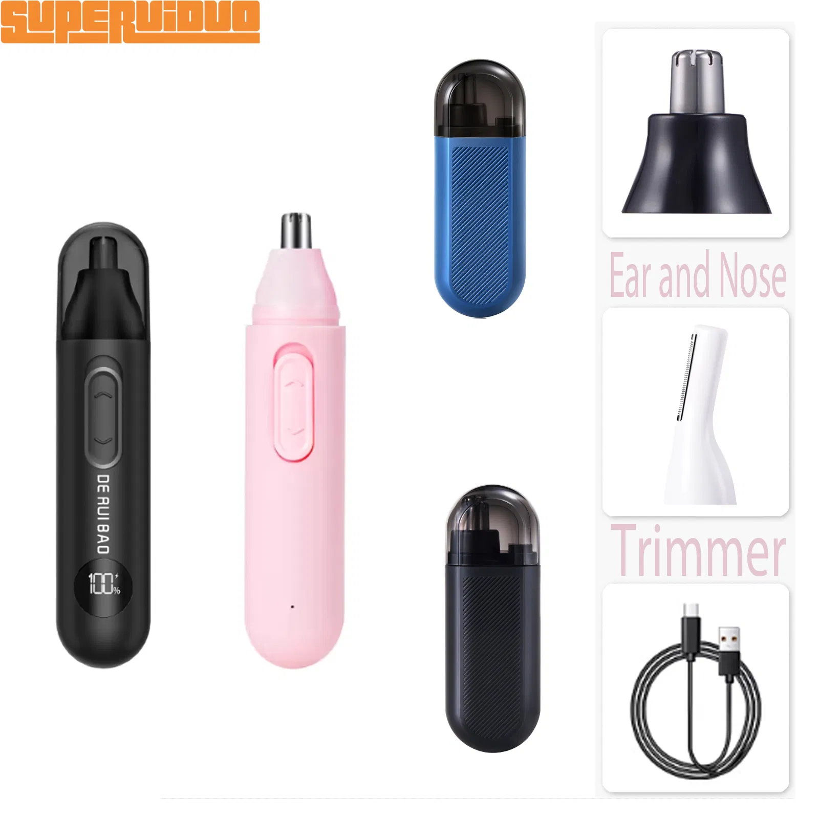 Visualized Charging Progress Electric Nose Hair Trimmer